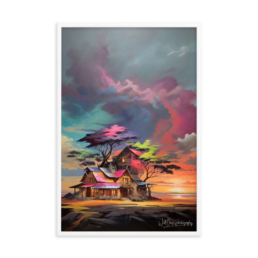 Vibrant Home Sunset - Framed Paintography