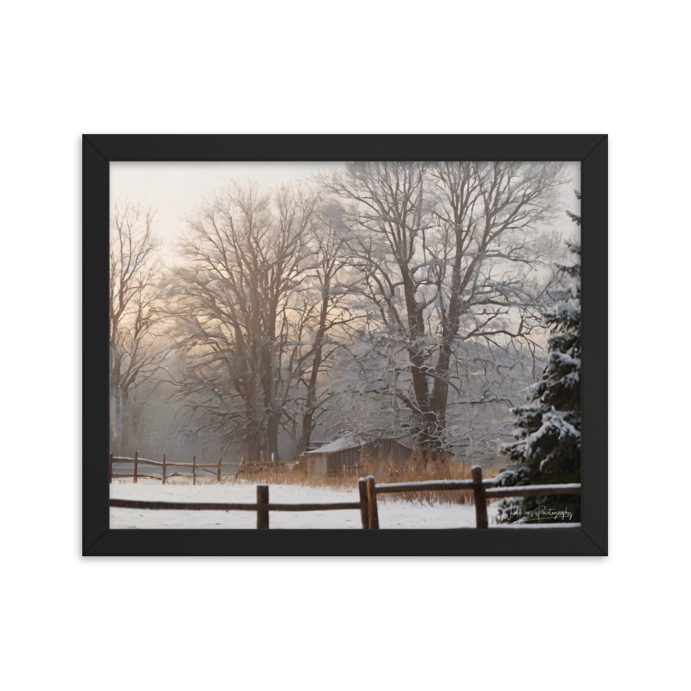 Winter Wonder Shed - Framed Paintography