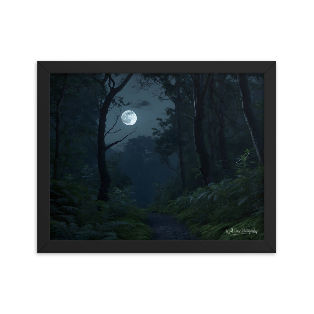 Moonlit Way - Framed Paintography