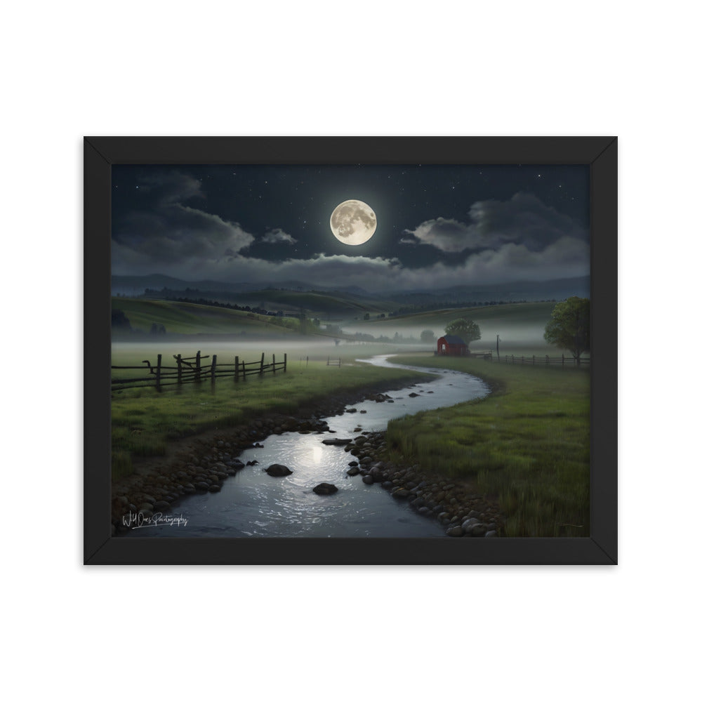 Moon Creek Prairie - Framed Paintography