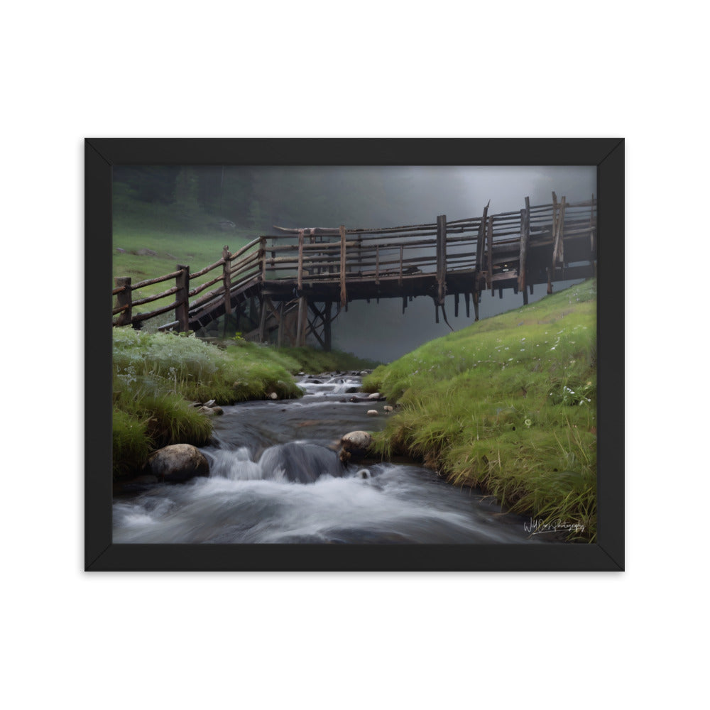 Misty Creek Bridge - Framed Paintography