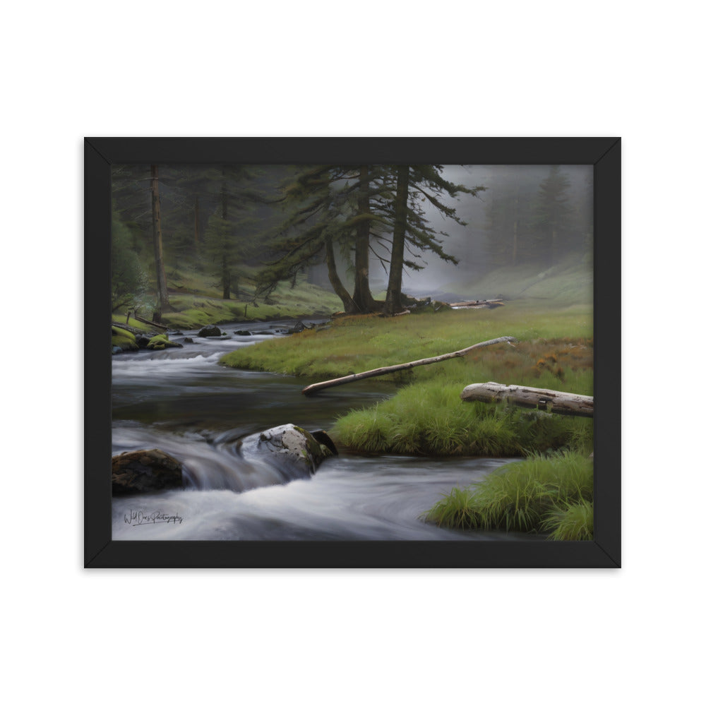 Mystic Woodland Brook - Framed Paintography