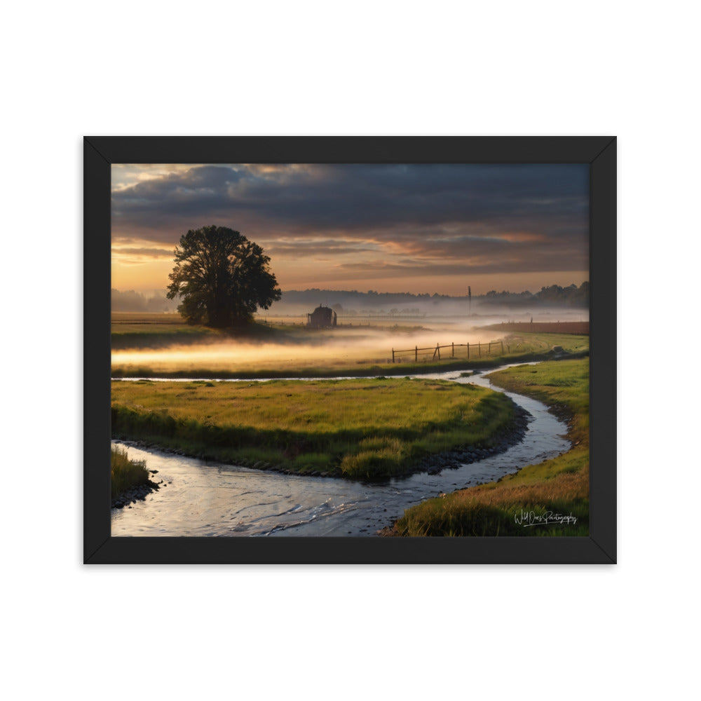 Misty Creek Island - Framed Paintography