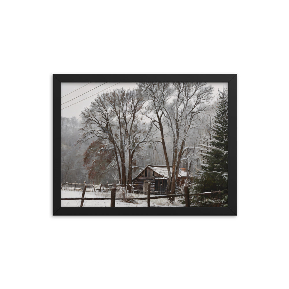 Winter Wonder Barn - Framed Paintography