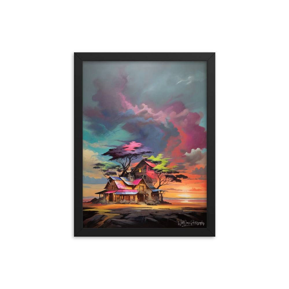 Vibrant Home Sunset - Framed Paintography