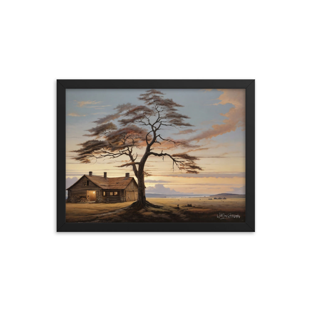Prairie Cabin - Framed Paintography