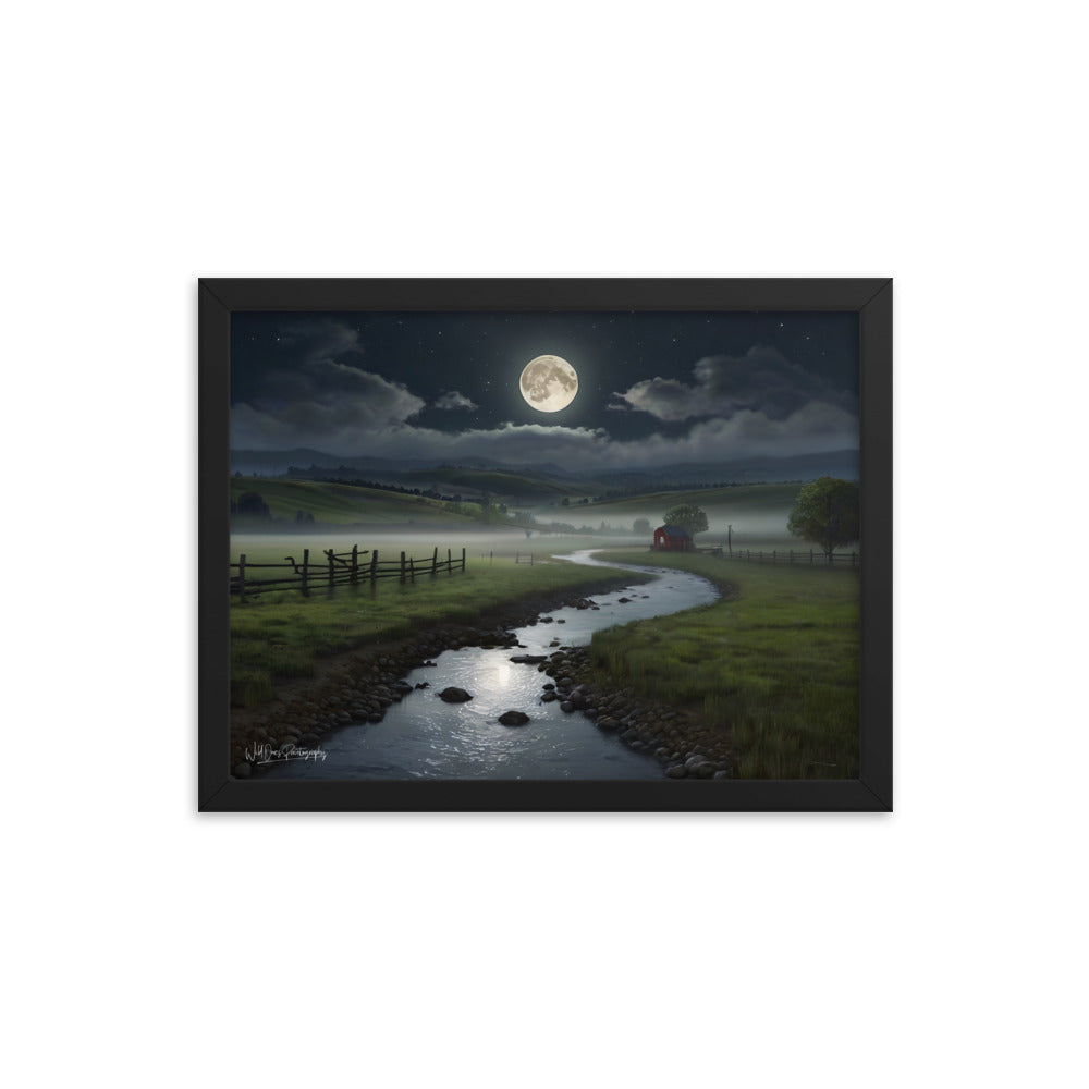 Moon Creek Prairie - Framed Paintography