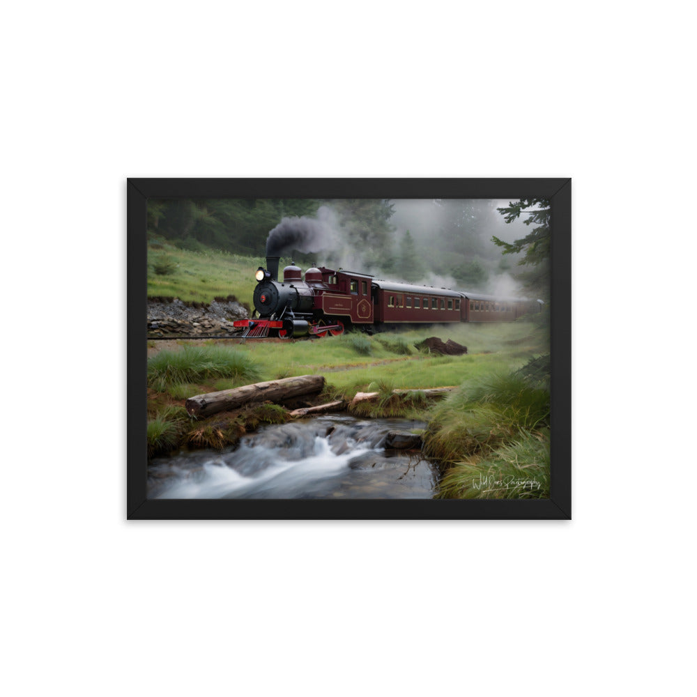 Misty Forest Train - Framed Paintography