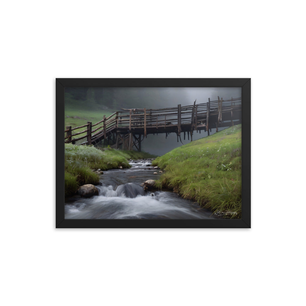 Misty Creek Bridge - Framed Paintography