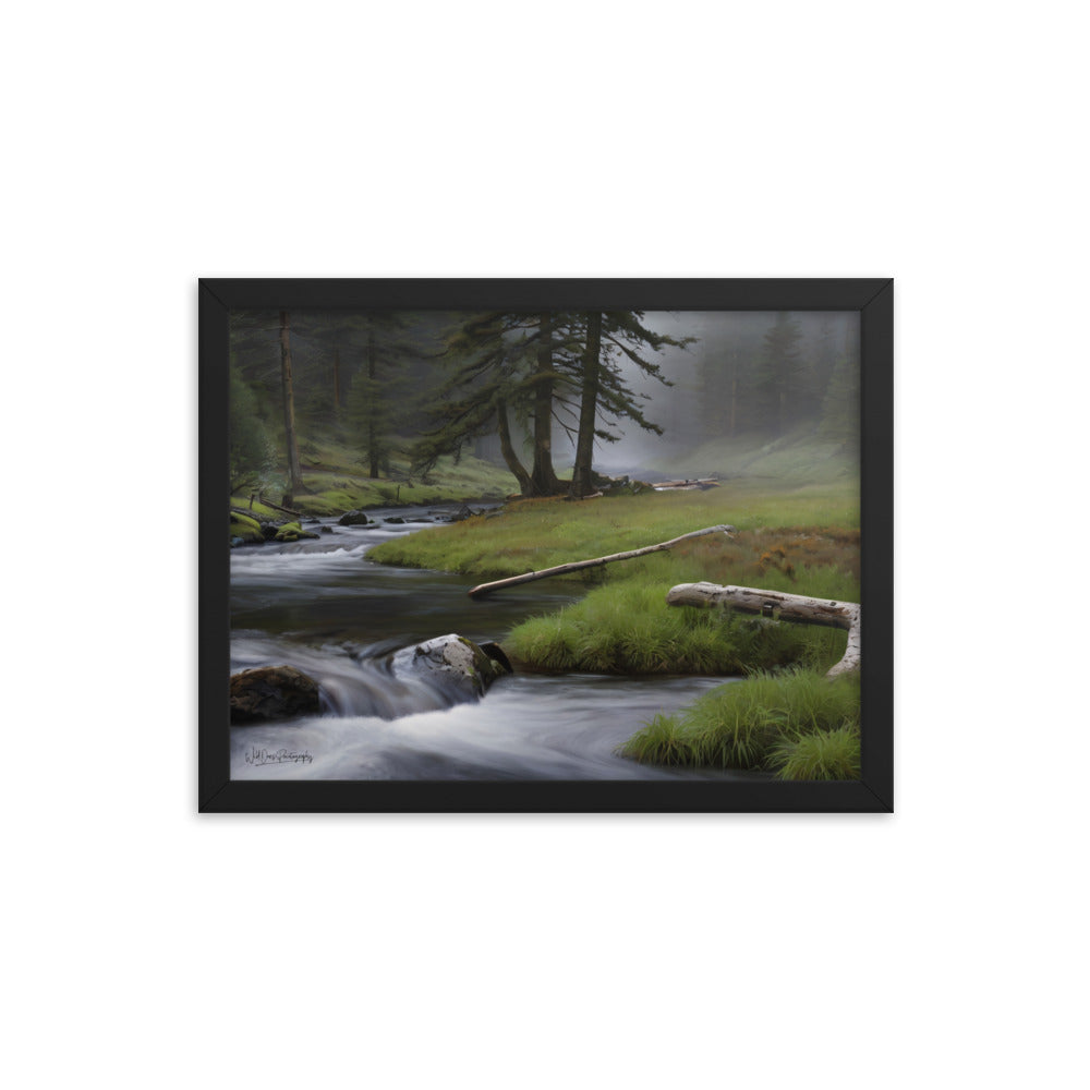 Mystic Woodland Brook - Framed Paintography