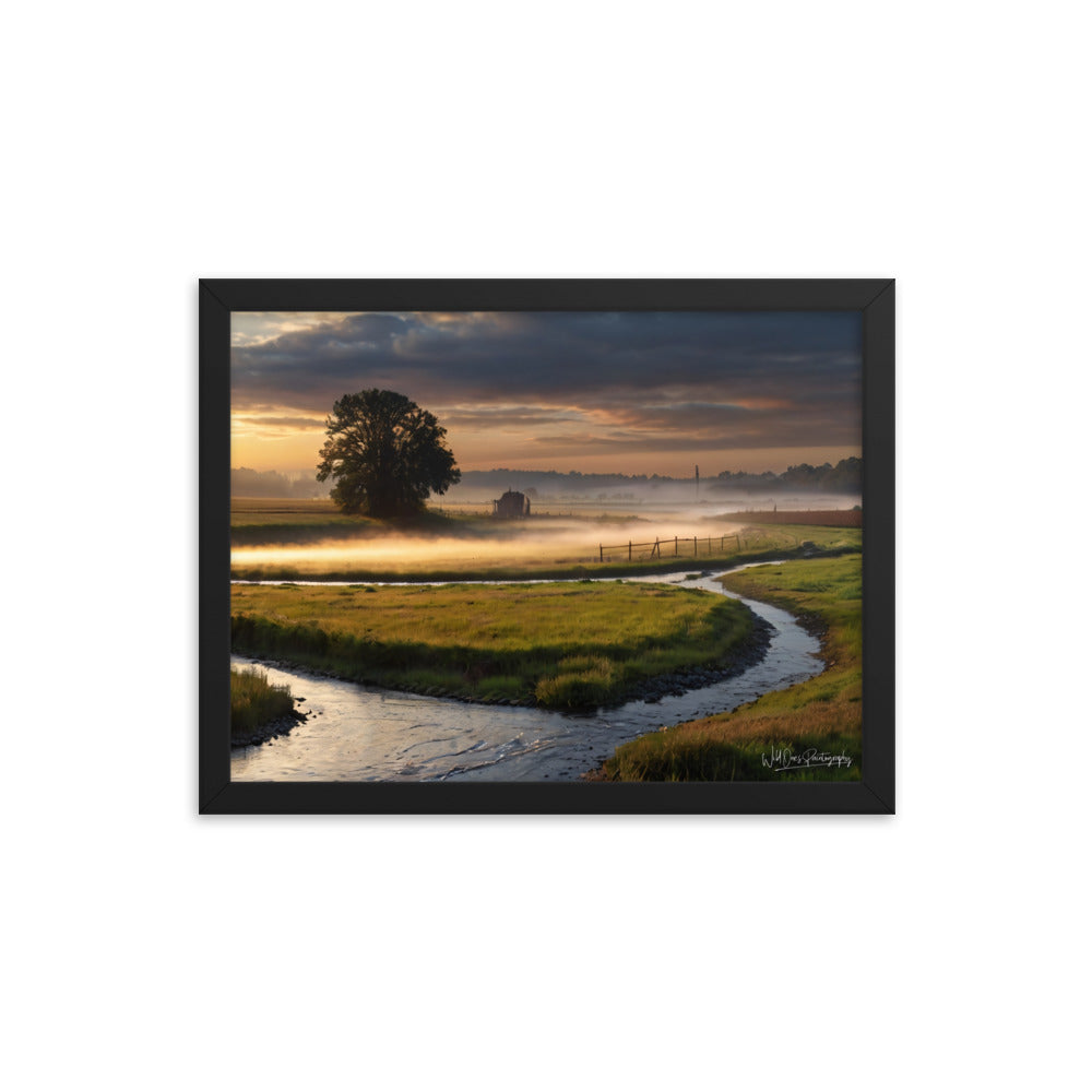 Misty Creek Island - Framed Paintography