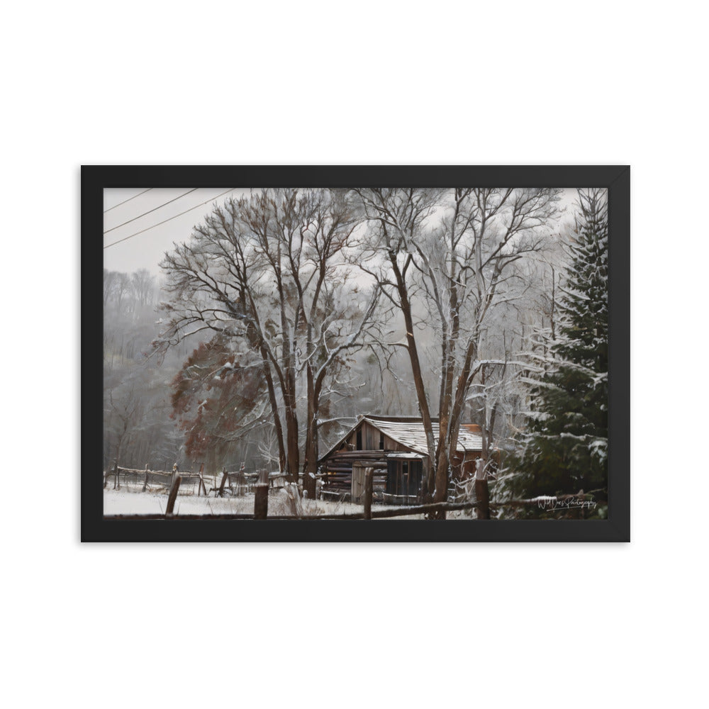 Winter Wonder Barn - Framed Paintography