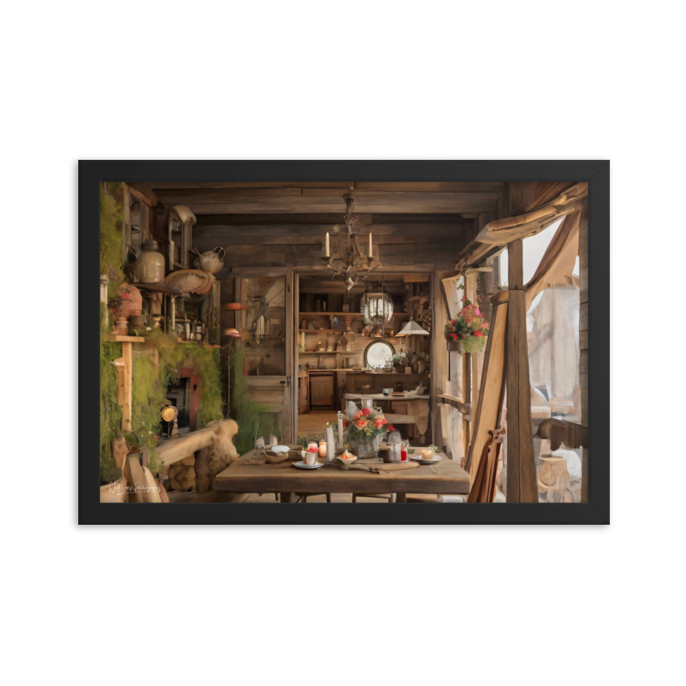 Country Kitchen - Framed Paintography