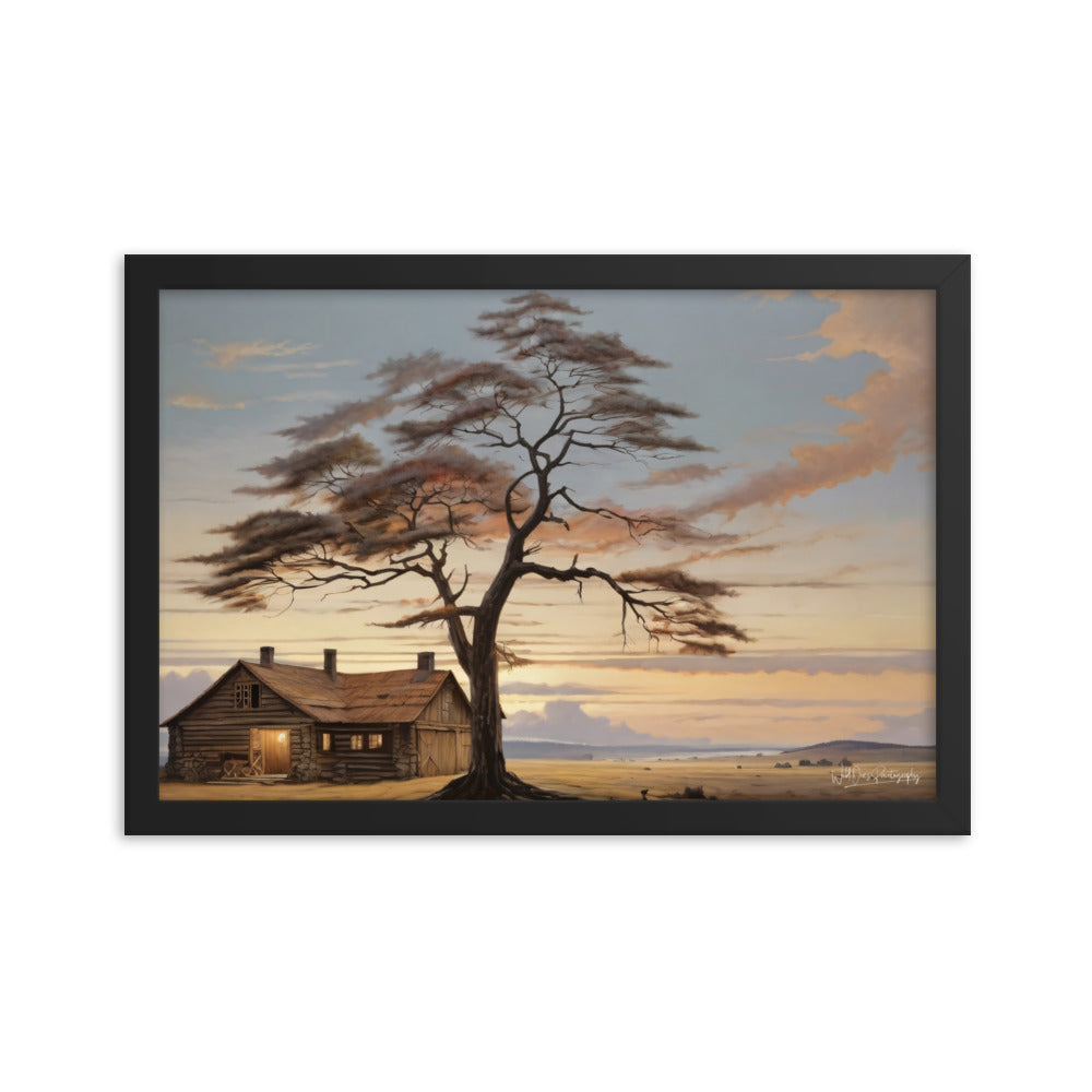 Prairie Cabin - Framed Paintography