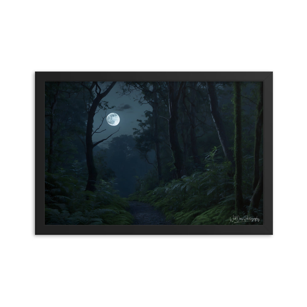 Moonlit Way - Framed Paintography