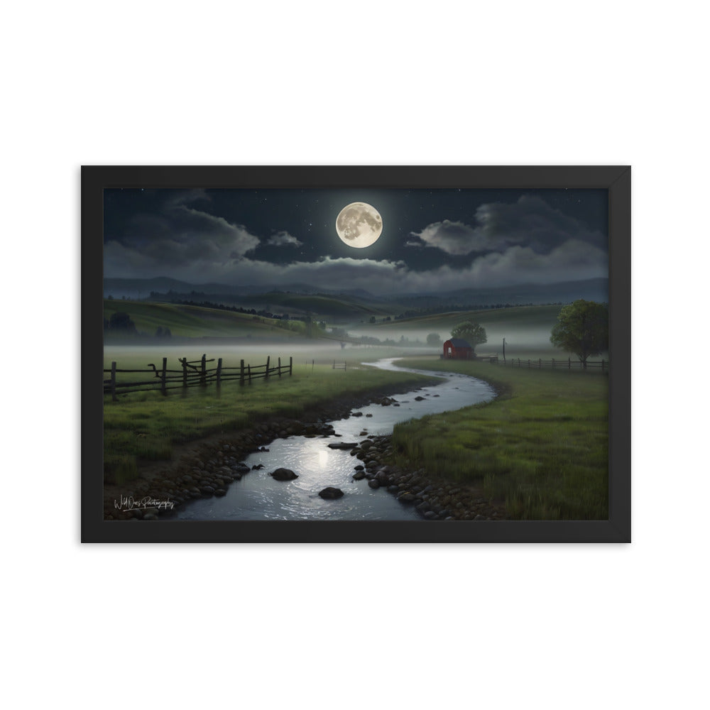 Moon Creek Prairie - Framed Paintography