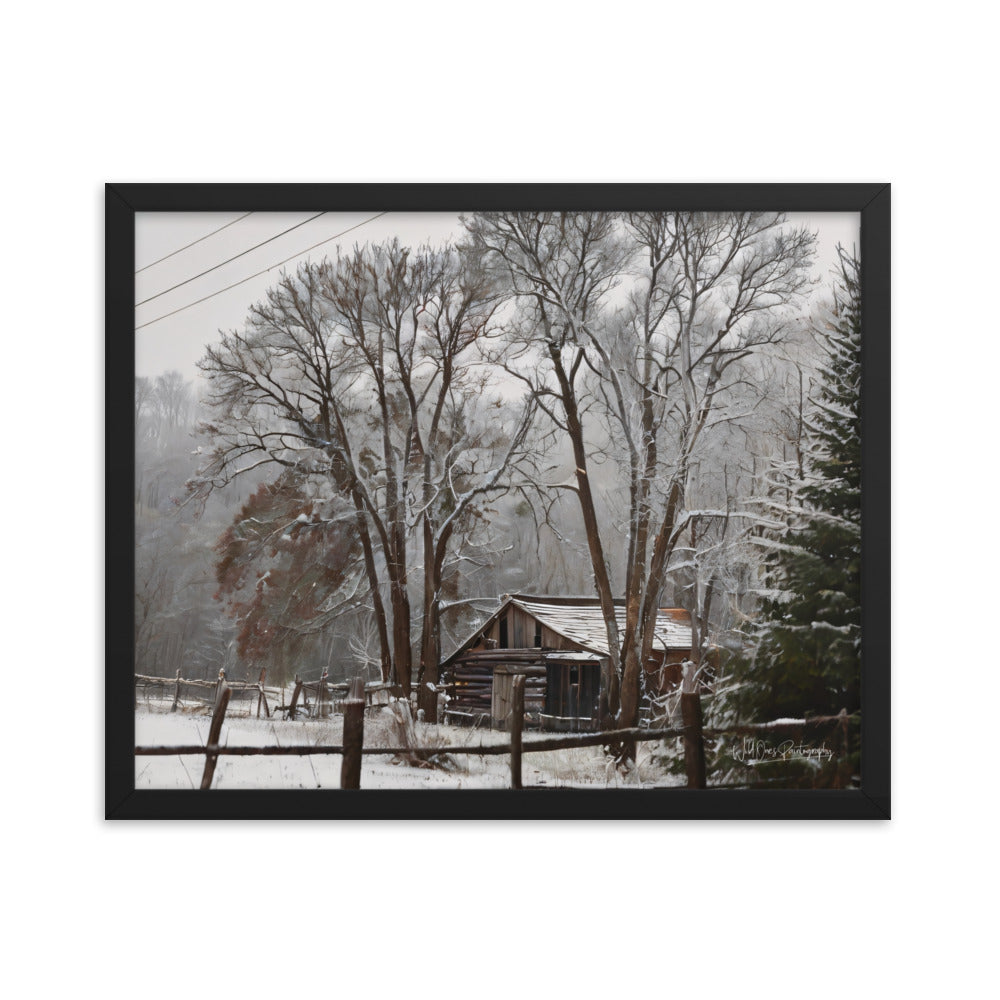 Winter Wonder Barn - Framed Paintography