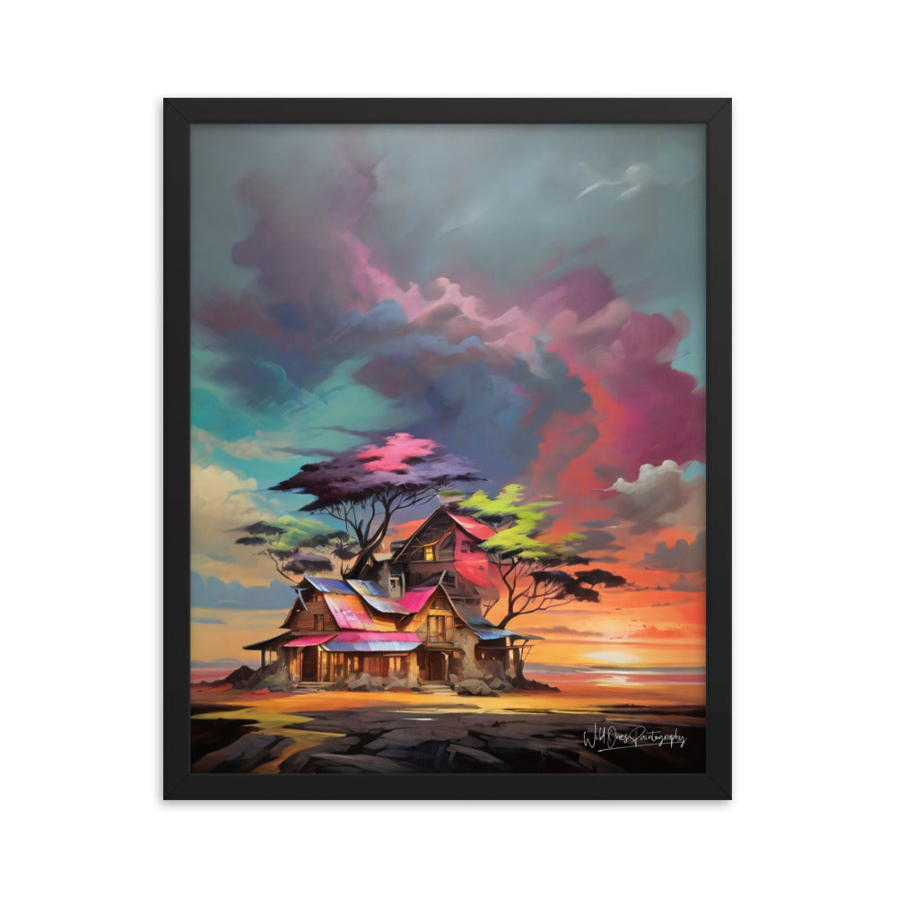 Vibrant Home Sunset - Framed Paintography