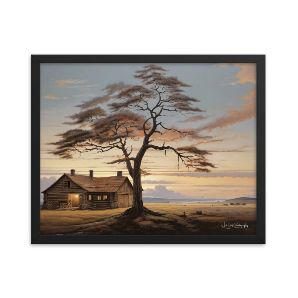 Prairie Cabin - Framed Paintography