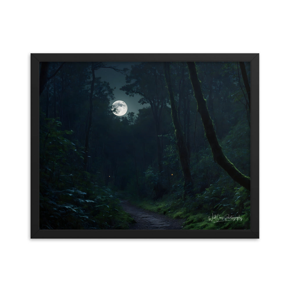Moonlit Pathway - Framed Paintography