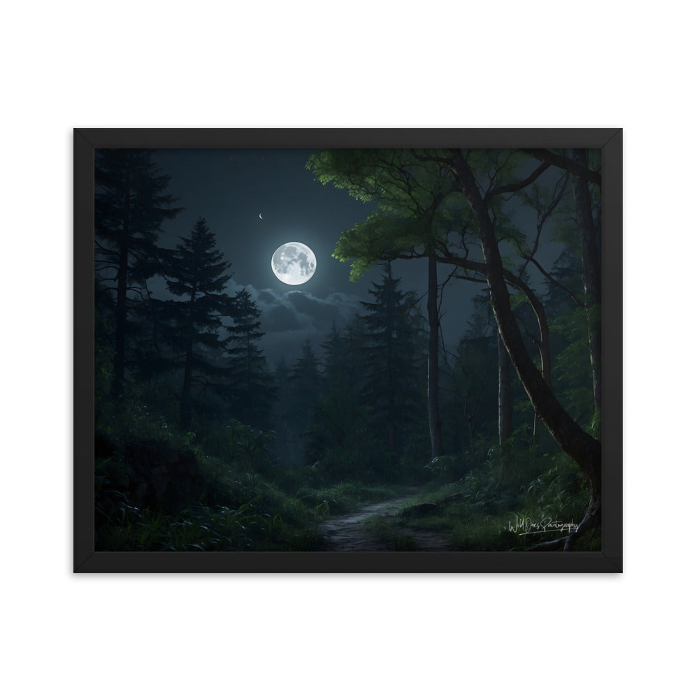 Moonlit Path - Framed Paintography