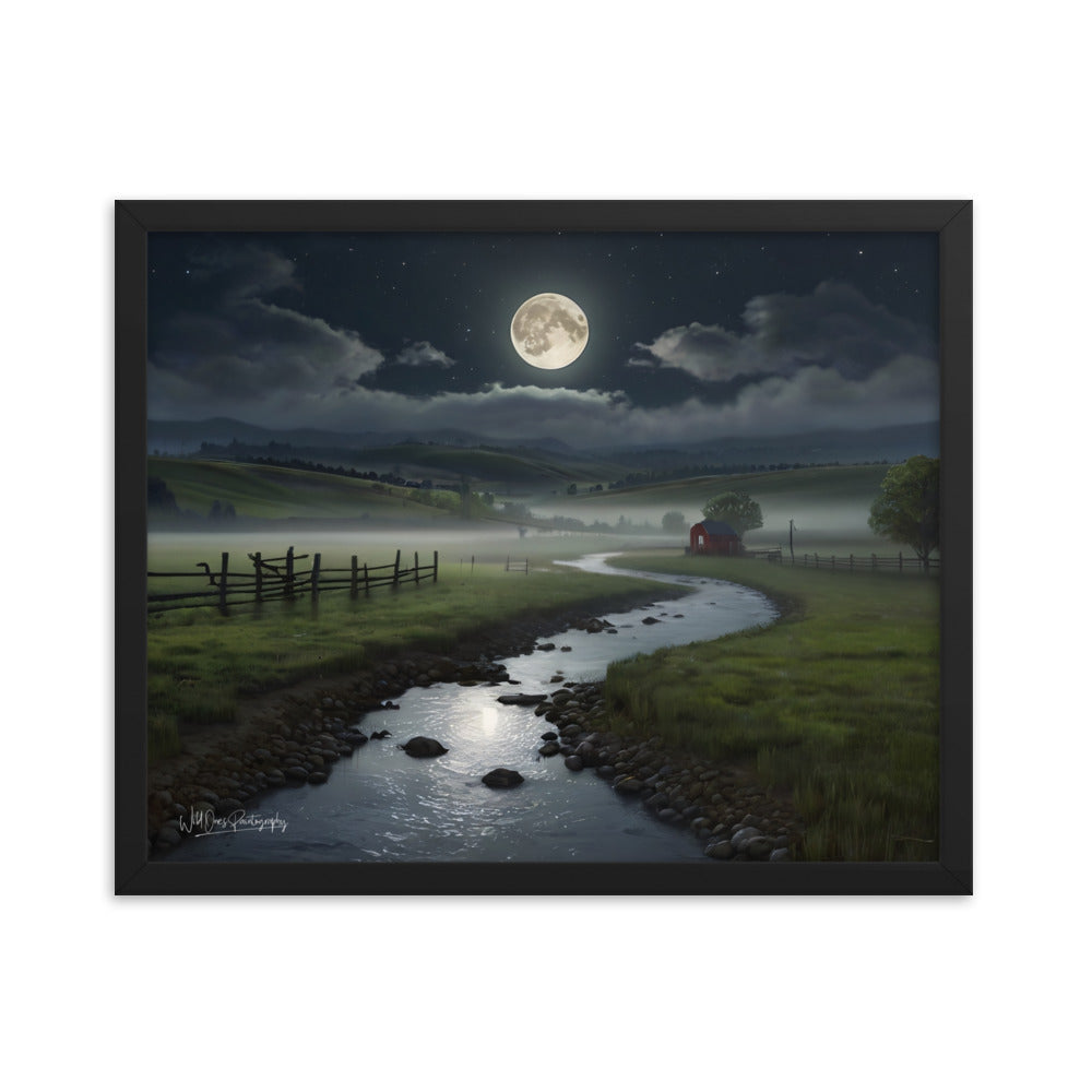 Moon Creek Prairie - Framed Paintography