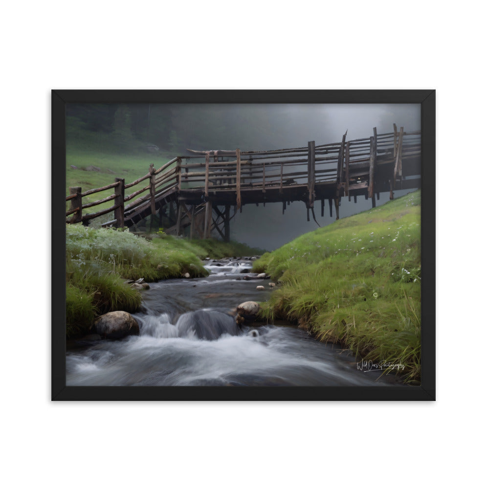 Misty Creek Bridge - Framed Paintography