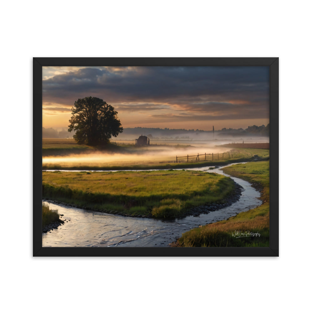 Misty Creek Island - Framed Paintography