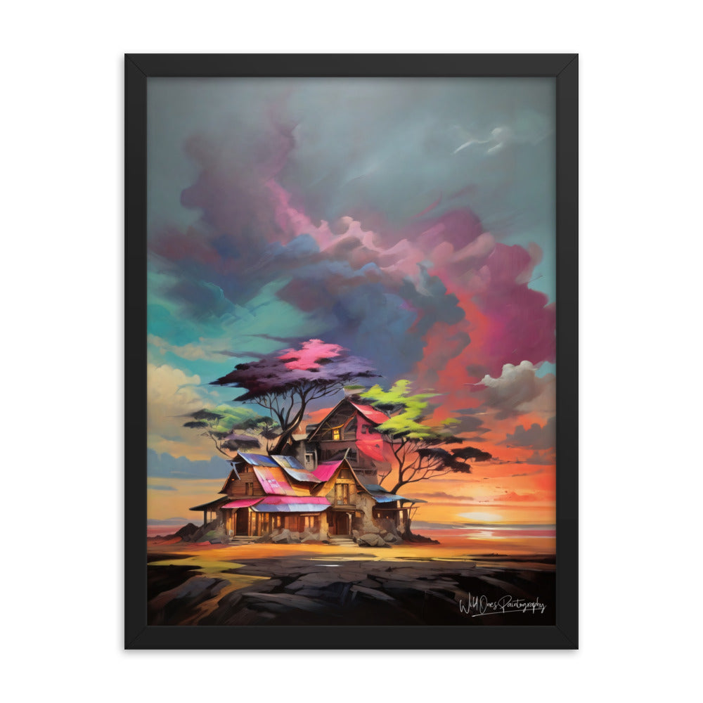 Vibrant Home Sunset - Framed Paintography
