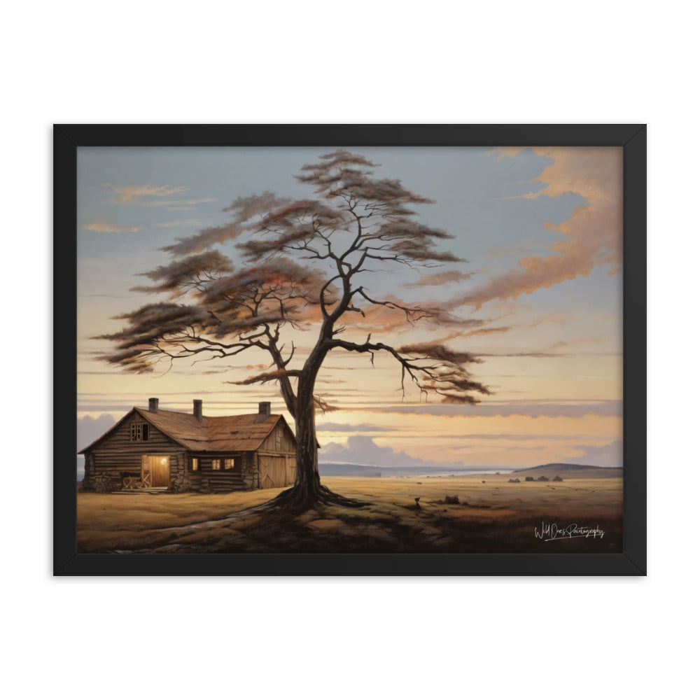 Prairie Cabin - Framed Paintography