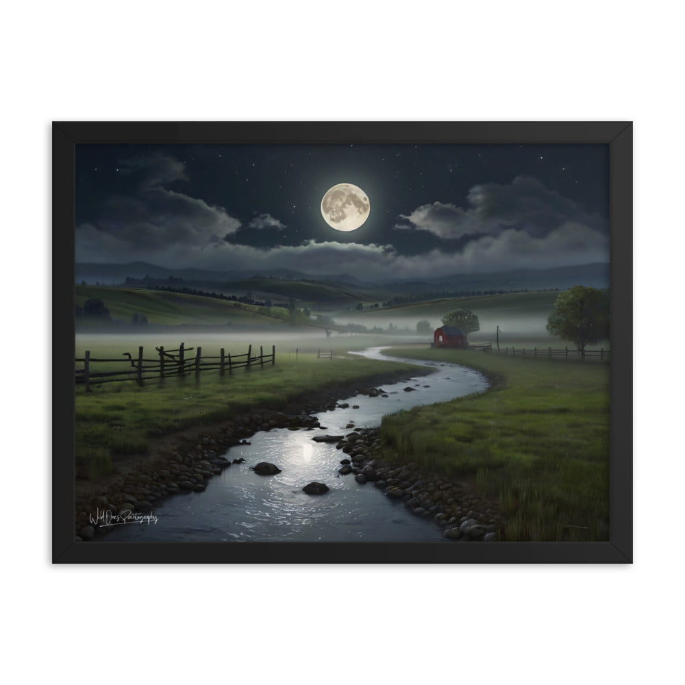 Moon Creek Prairie - Framed Paintography