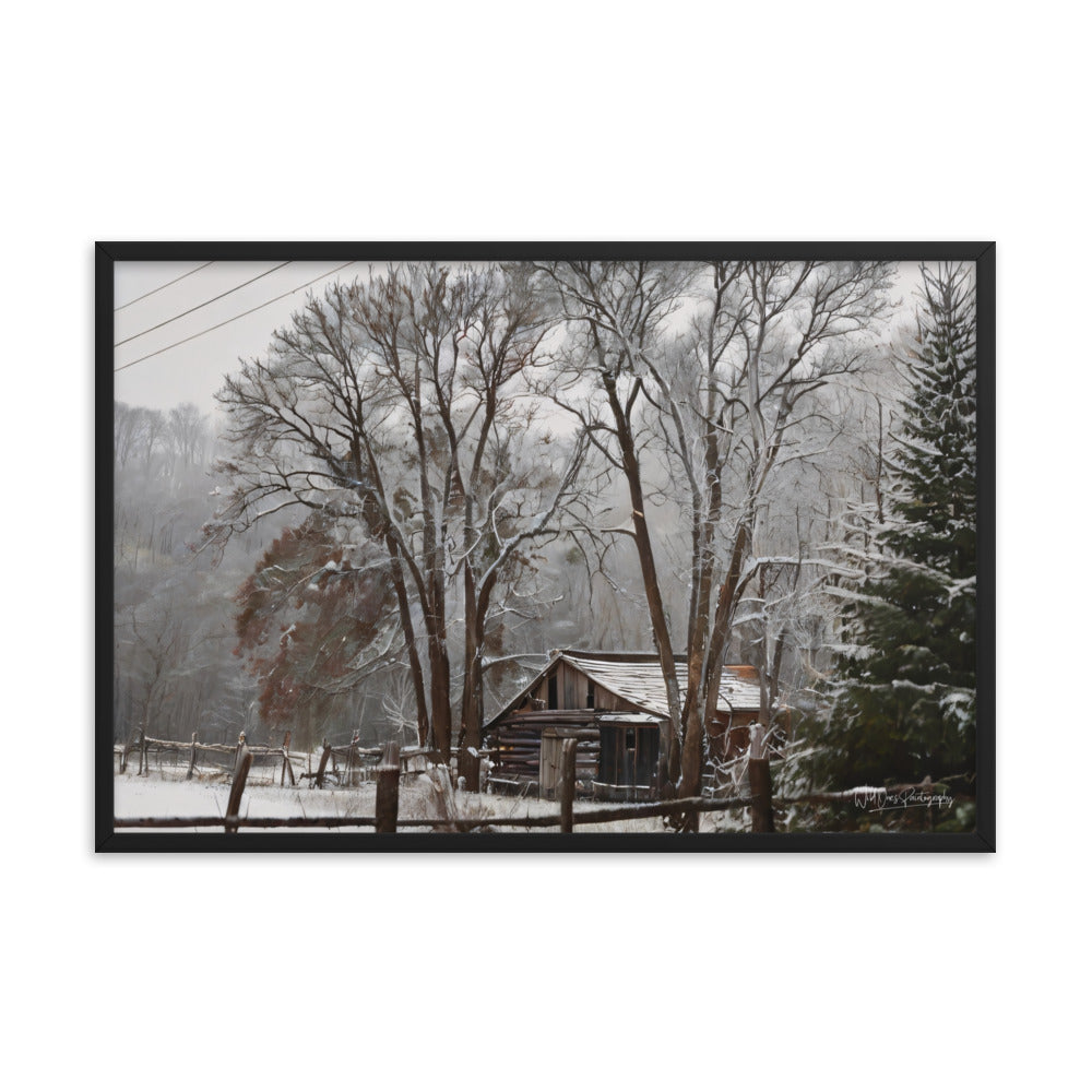 Winter Wonder Barn - Framed Paintography