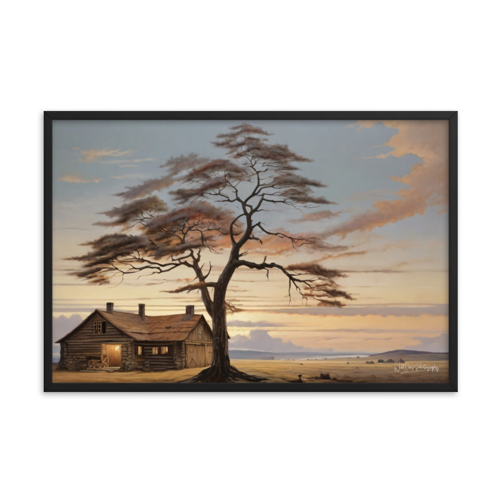 Prairie Cabin - Framed Paintography