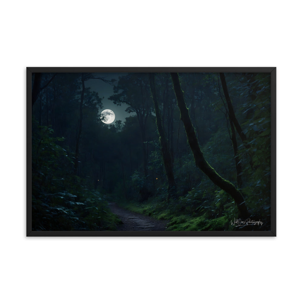 Moonlit Pathway - Framed Paintography