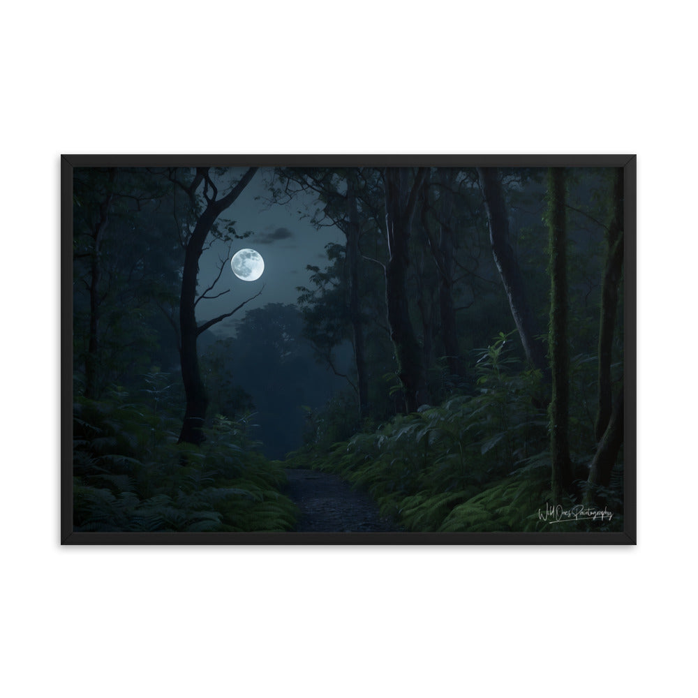 Moonlit Way - Framed Paintography