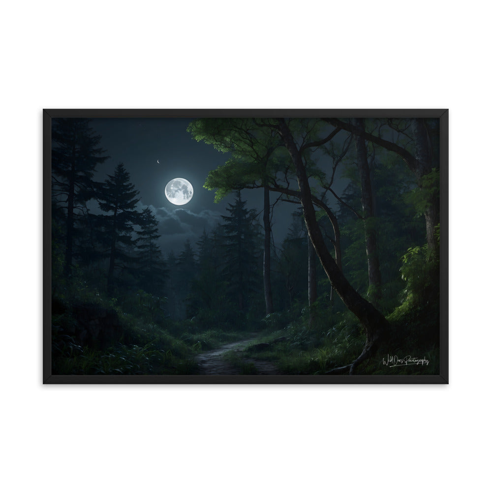 Moonlit Path - Framed Paintography