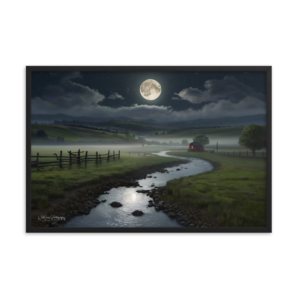 Moon Creek Prairie - Framed Paintography