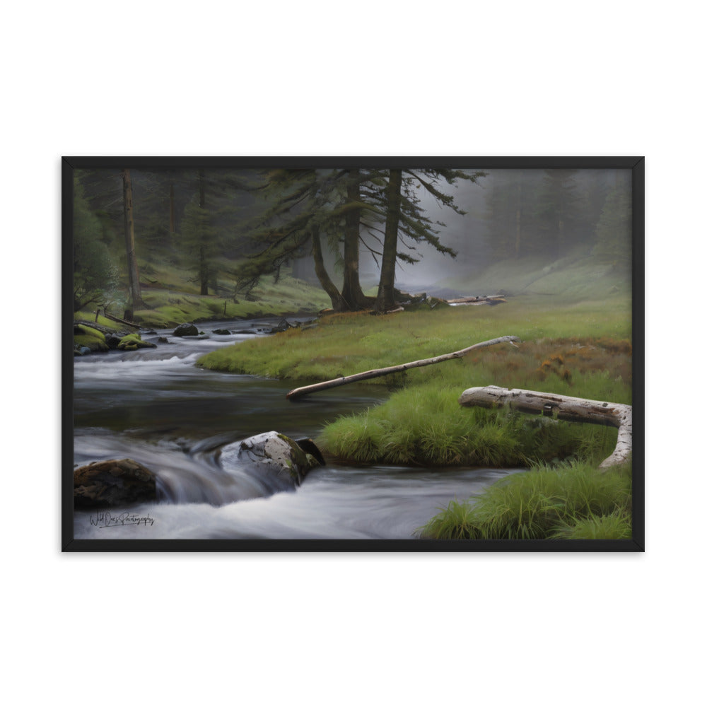 Mystic Woodland Brook - Framed Paintography