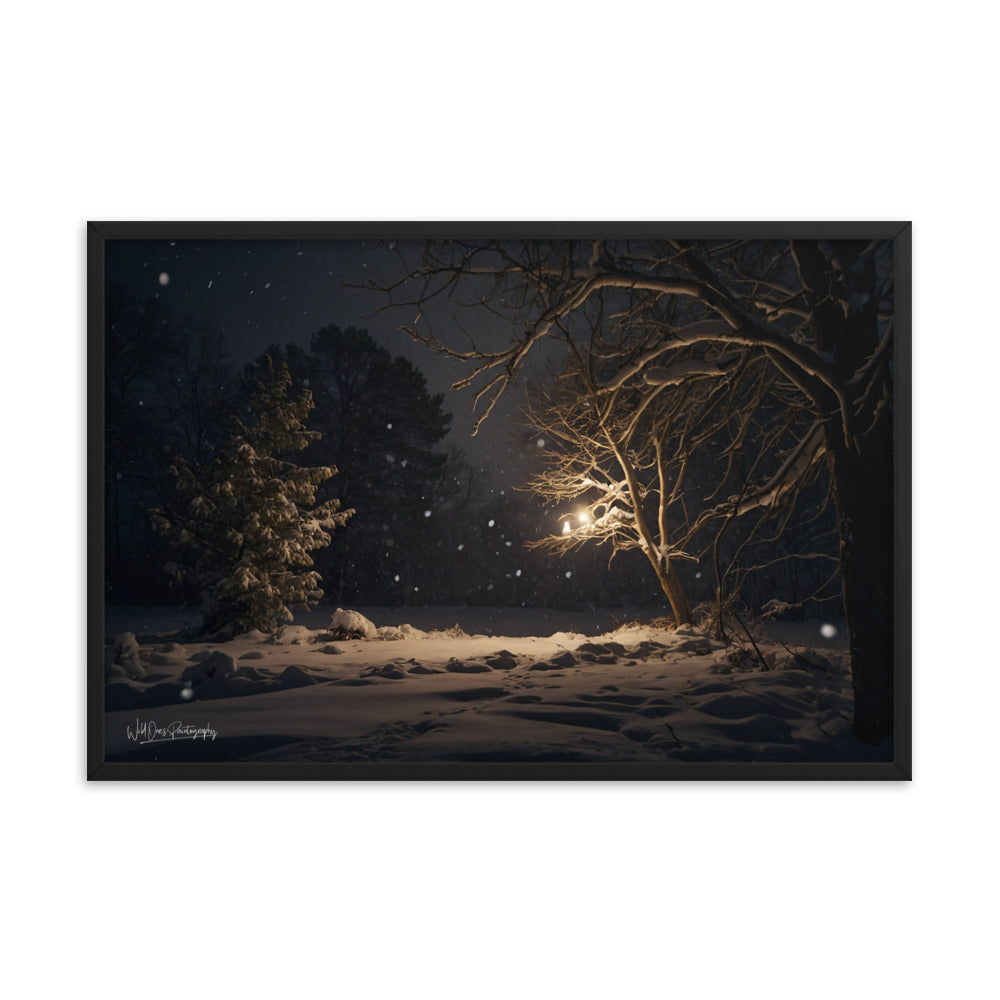 Midnight Snow - Framed Paintography
