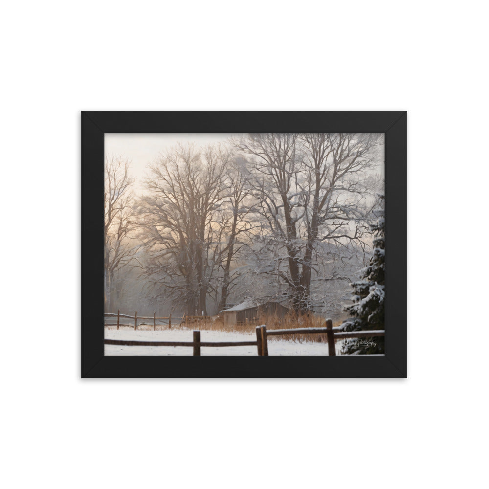 Winter Wonder Shed - Framed Paintography