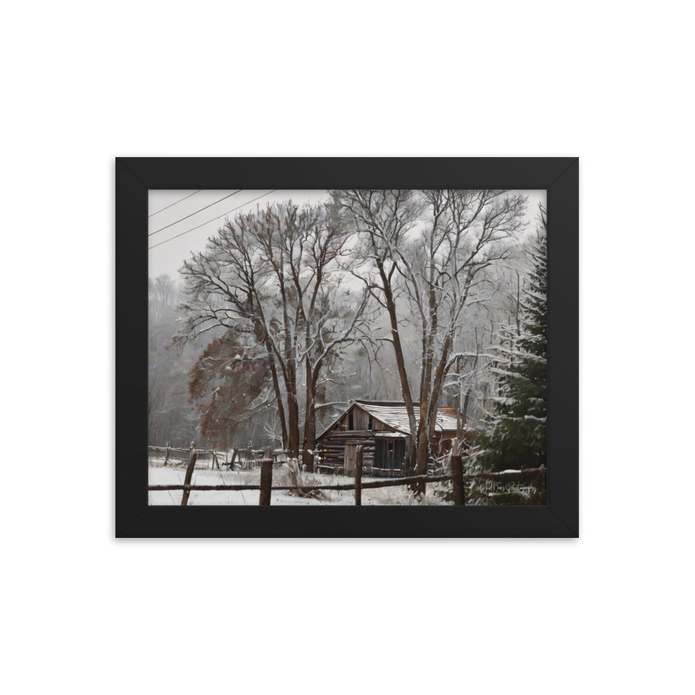 Winter Wonder Barn - Framed Paintography