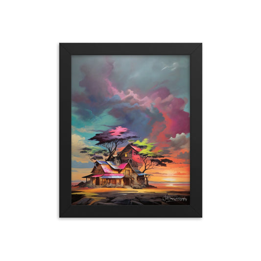 Vibrant Home Sunset - Framed Paintography