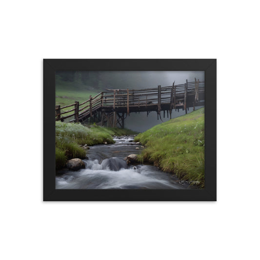 Misty Creek Bridge - Framed Paintography
