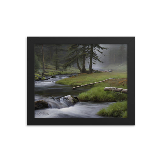 Mystic Woodland Brook - Framed Paintography