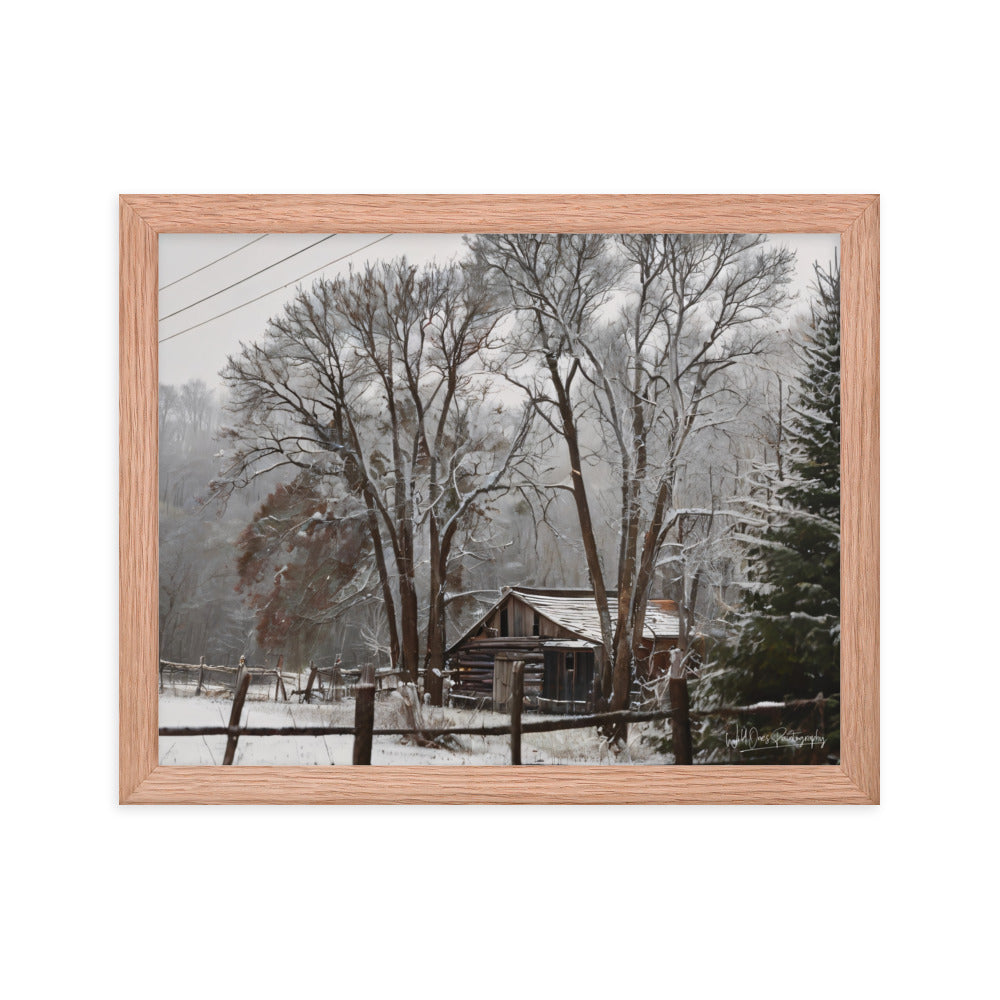 Winter Wonder Barn - Framed Paintography