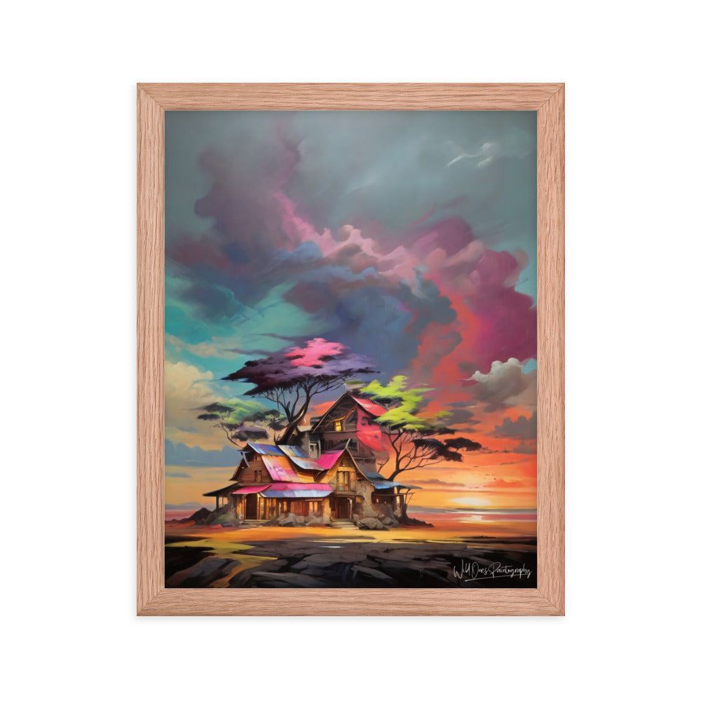 Vibrant Home Sunset - Framed Paintography