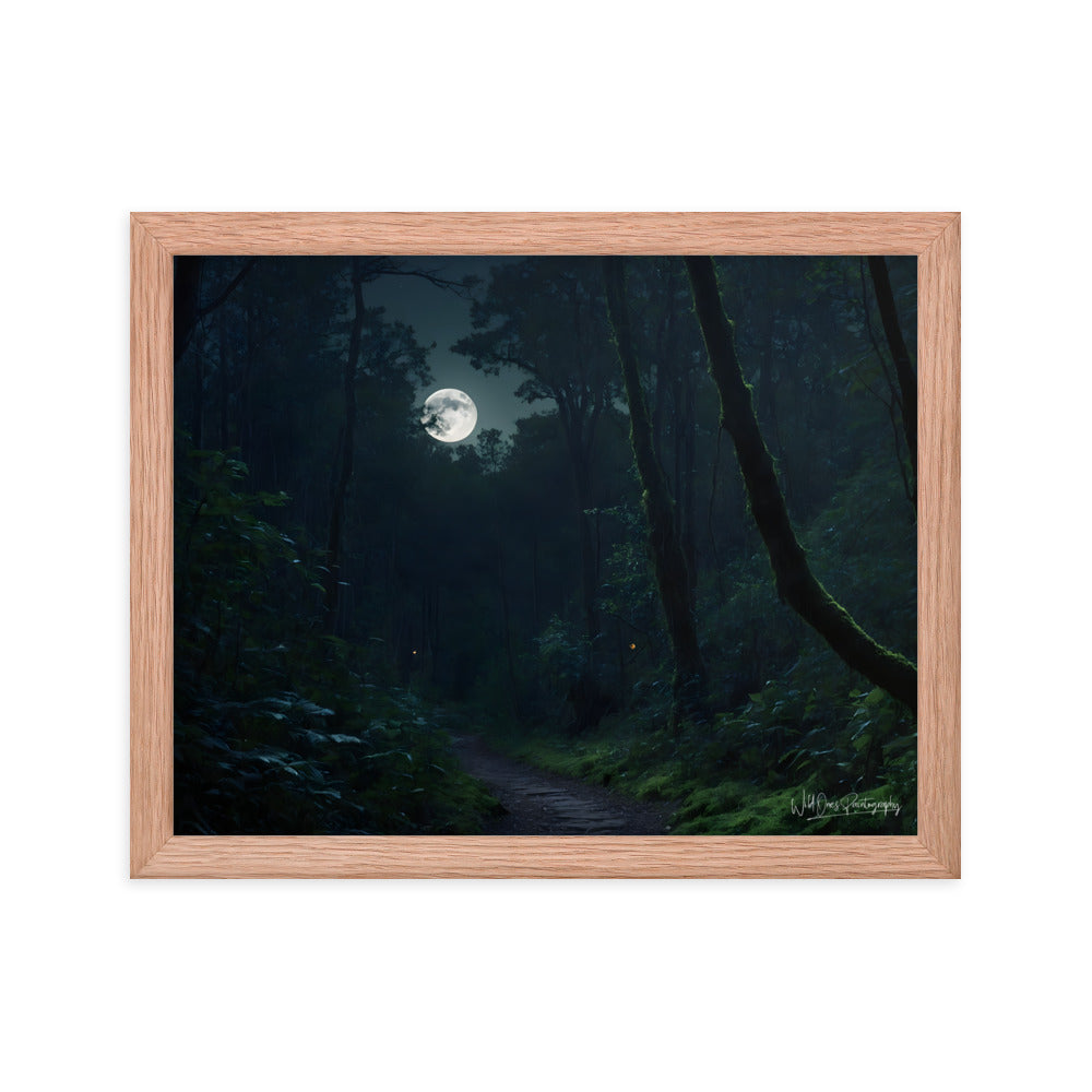 Moonlit Pathway - Framed Paintography