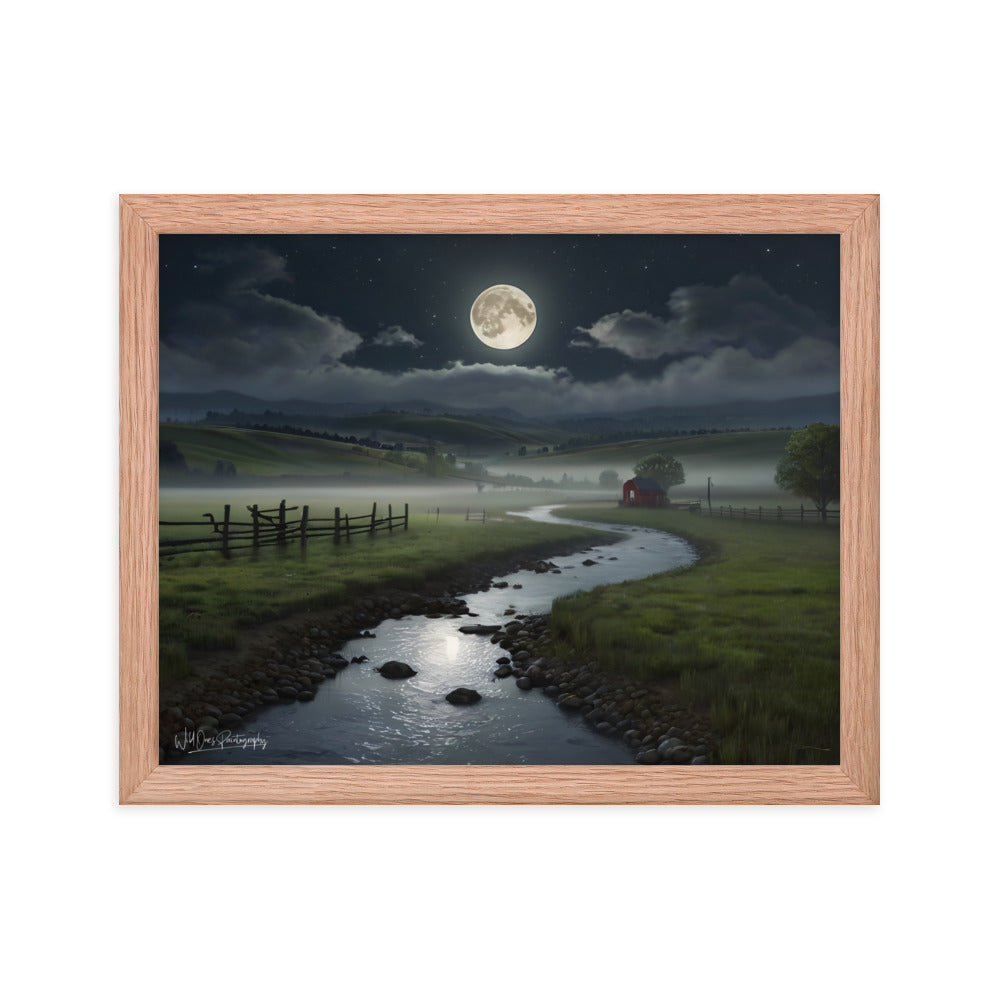 Moon Creek Prairie - Framed Paintography