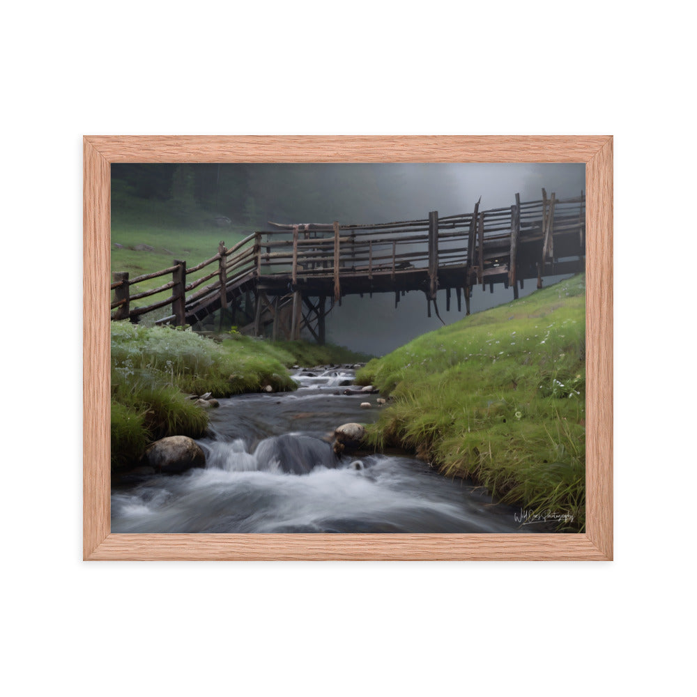 Misty Creek Bridge - Framed Paintography