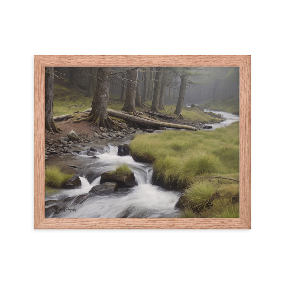 Misty Forest Creek - Framed Paintography